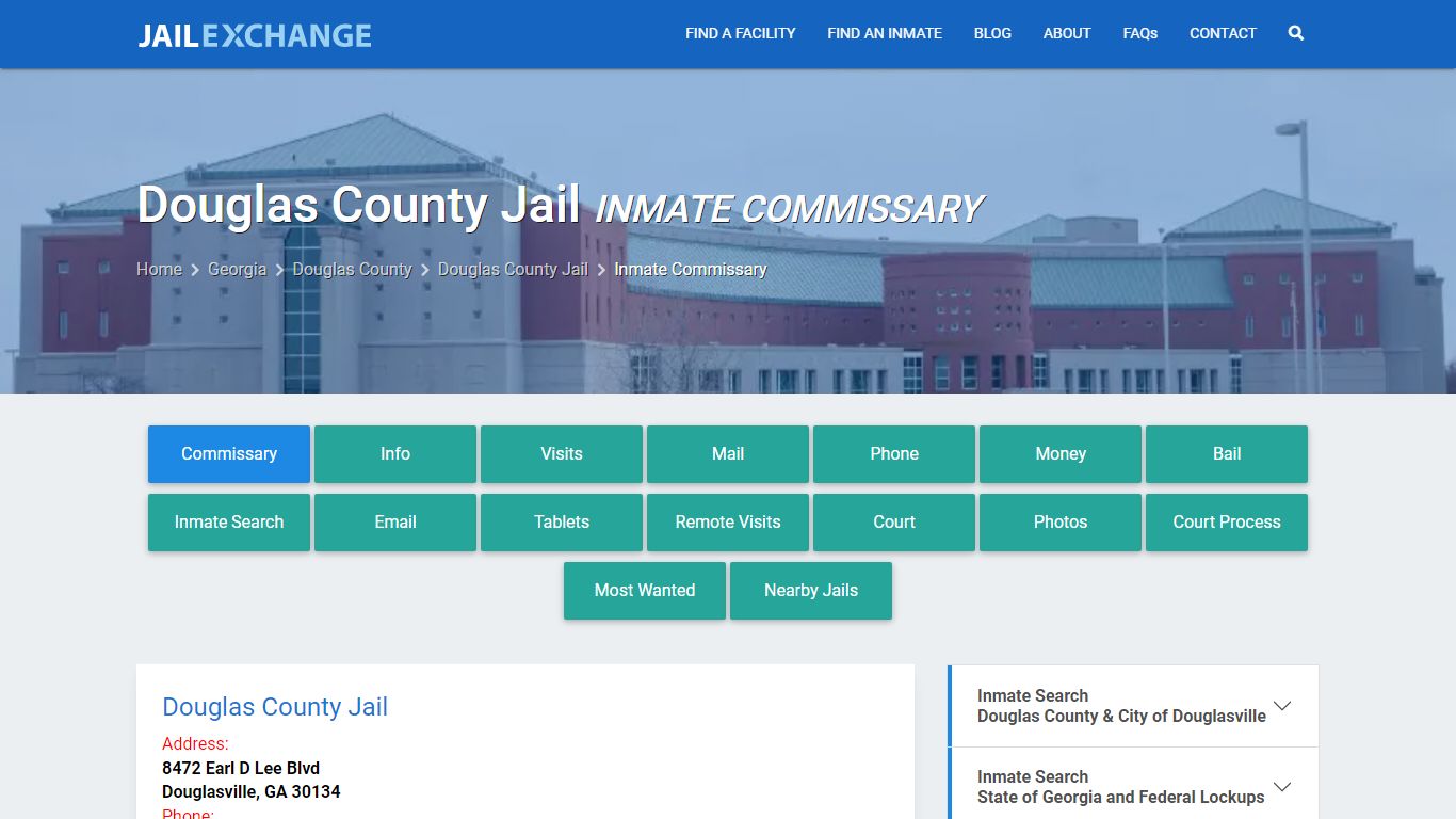 Inmate Commissary, Care Packs - Douglas County Jail, GA